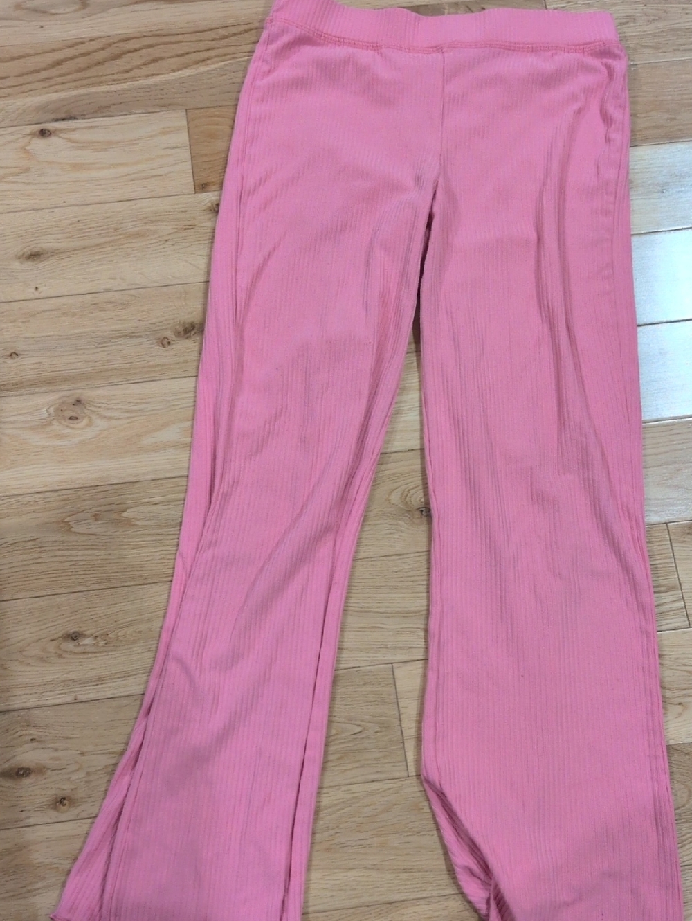 Epic Threads Pink Ribbed Boot-Cut Knit Pants